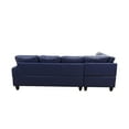 thumbnail image 5 of Hommoo L Shaped 4-Seat Couch, 16'' Back Height Faux Leather Sectional Couches and Sofas, Modern Living Room Furniture Sets Sectional Sofa Set, Blue(No Ottoman), 5 of 7