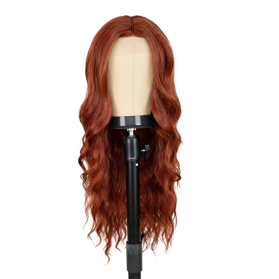 26 in / 66.4 cm Long Wig for Women, Middle Part Wavy Wig, Heat Resistant Synthetic Hair, with Wig Cap, Hair Clip, Light Brown
