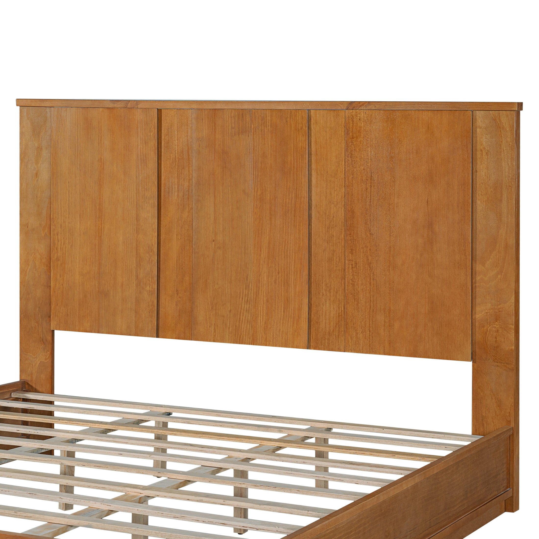 Christopher Knight Home Retro King Size Wood Platform Bed with 56" High Panel Headboard, Natural