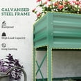 thumbnail image 5 of Outsunny Galvanized Raised Garden Bed, Metal Planter Box with Legs, Storage Shelf and Bed Liner, Green, 5 of 9