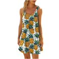 thumbnail image 2 of Ovzne Robes d'Été pour Femmes 2025 Robe Femme Col Rond Sans Manches Dégradé Teinture sur Nœuds Robe de Plage Robe de Printemps Liquidation, 2 of 6