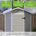 thumbnail image 3 of 4x6 FT Outdoor Storage Shed,Resin Storage Shed with Floor, Window, Vent, Rainwater Drainage & Lockable Door - All-Weather Garden House for Backyard, Garden,Poolside,Bike,Lawn Mower,Patio Furniture, 3 of 8