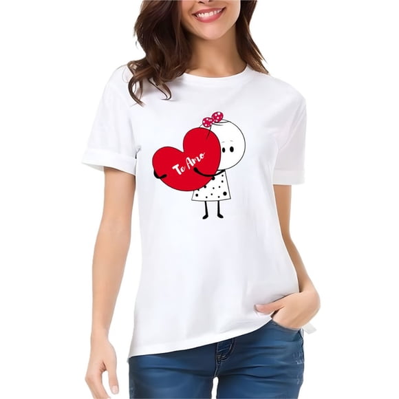 Playera Blanca Camiseta Unisex Estampada Te Amo