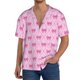 thumbnail image 1 of Fotbe Pink bows Camisa Estampada de Manga Corta para Hombre, Casual de Verano, Estilo Playero, Sin Arrugas-Small, 1 of 5