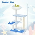 thumbnail image 3 of Costway Petsite Ocean-themed Cat Tree with Sisal Covered Scratching Posts Hanging Interactive Toys, 3 of 10