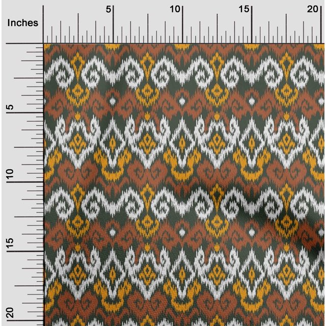 oneOone Cotton Poplin Fabric Diamond & Swirl Ikat Print Sewing Fabric BTY 42 Inch Wide