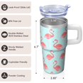 thumbnail image 3 of Flamingo Lover Gifts 20OZ Tumbler with Handle Insulated Stainless Steel Mug Unique Birthday Christmas Presents for Women Men Great for Office Work Travel Daily Use Picnics Gatherings, 3 of 6