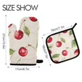 thumbnail image 2 of Yayeee Oven Mitts and Pot Holder Set of 4 Heat Resistant Kitchen Gloves Baking Hot Pad, Watercolor Cherry, 2 of 5