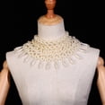 thumbnail image 2 of MANNYA Wedding Dress Necklace Hollow Out Waterdrop Pearl Beaded Pendant Choker Collar, 2 of 7