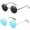 2 Pack Black+blue, variant on 2 pack Hippie Round Sunglasses for Women Men Small Circle Sun Glasses Polarized Protection