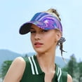 thumbnail image 5 of Daiia Swirl Blue And Purple Pattern Sport Sun Visor Hats Visor Cap Adjustable Empty Top Baseball Cap Cotton Ball Caps for Women and Men, 5 of 7