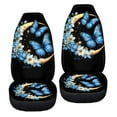 thumbnail image 6 of ZIATUBLE Moon Butterfly Flower Front Seat Cover Set Stretchy Car Front Seat Protector 2 Piece Auto Interior Accessories Comfortable Driver Seat Covers for Women Fit Most Cars Sedan SUV Van, 6 of 7
