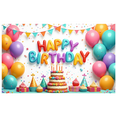 thumbnail image 3 of Colorful Design Happy Birthday Banner Cake Decoration Balloon Decoration Celebration Backdrop for Birthday Party Kids Celebration Indoor Party, 3 of 7