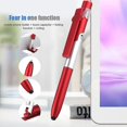 thumbnail image 4 of Stylos à bille capacitifs 4 en 1 avec écran tactile et lumière LED pour tablette (rouge), 4 of 4