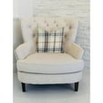 thumbnail image 2 of Plutus 26" x 26" Plaid Rendezvous Luxury Throw Motif Pillow in Beige, 2 of 3