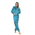 thumbnail image 3 of Family Christmas Pajamas Matching Sets Blue Tiger Pajamas Adult Onesie Pajamas for Women Men, Blue Tiger Pajamas for Family Hooded Sleepwear Jumpsuit, 3 of 4