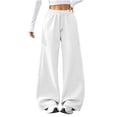 thumbnail image 3 of Ozmmyan 2026 Fleece Wide Leg Sweatpants for Womens High Waist Drawstring Baggy Lounge Pants with Pockets, 3 of 6