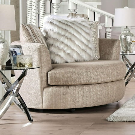 Contemporary Fabric Upholstery Chair in Beige Avery by Furniture of America