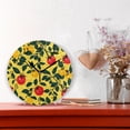thumbnail image 2 of Yellow and Red Tomatoes Leaves Round Wall Clock Silent Analog Battery Operated Black Pointer Home Decor 9.84" Diameter, 2 of 11