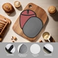 thumbnail image 4 of Pofeuu Stripes Red White Print Silicone Pot Mat Mitten With Hanging Loop Heat Resistant Oven Mitts Non-Slip Bbq Baking Smoking Potholders, 4 of 7