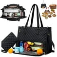 thumbnail image 1 of Packuum 3 in 1 Tote Bag, 2 In 1 Tote Bag Lunch Bag Combo, 15.6 Inch with Lunch Compartment, Laptop With Insulated Lunch Compartment (Black), 1 of 7