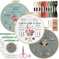 thumbnail image 2 of Kit de bordado para principiantes adultos Kit de bordado de 3 patrones estampados Agujas Hilos de colores Gama completa Accesorios Punto de cruz, 2 of 4