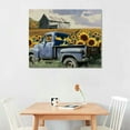 thumbnail image 2 of Chilfamy Old Truck &amp; Barn &amp; Sunflower Pictures Wall Art, Spring Flowers Field Landscape Artwork for Farmhouse Decor, Rustic Canvas Wall Art for Country Room Decor 20x16in, 2 of 6