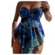 thumbnail image 1 of Gibobby Conjunto de Bañador Sexy Conjunto de traje de baño dividido con estampado de tirantes con doble hombro sexy para mujer(Azul,CH), 1 of 5