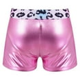 thumbnail image 2 of DPOIS Kids Girls Shiny Metallic Gymnastics Shorts Ballet Dance Shorts Pink Leopard 6, 2 of 5
