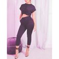 thumbnail image 2 of 2Pcs Women Spring Summer Pure pants set Color Tracksuit Top Pants Set Ladies Casual Suit, 2 of 7