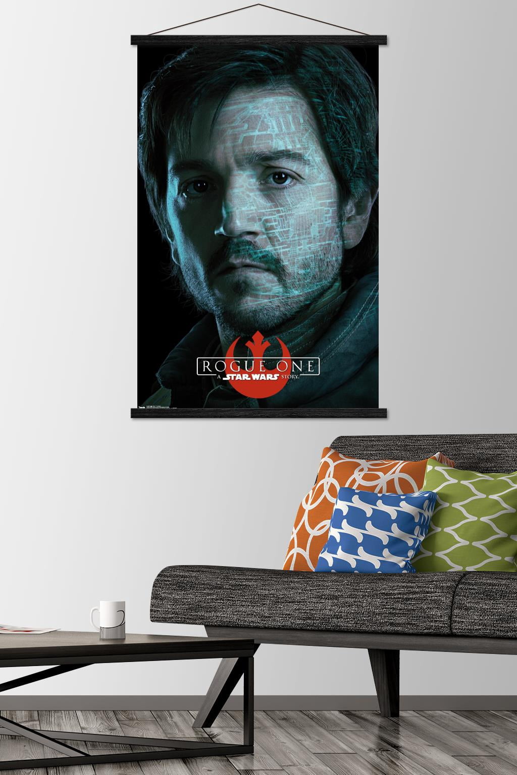 Star Wars: Rogue One - Cassian Wall Poster with Wooden Magnetic Frame, 22.375" x 34"