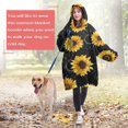 thumbnail image 4 of Black Sunflower Gray Petal Pattern Wearable Oversized Blanket,Wearable Blanket Hoodie for Adults,Cozy Hooded Blankets with Super Pockets,Super Warm Fuzzy Pullover for Women & Men, 4 of 6