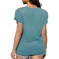 thumbnail image 4 of Camiseta De Manga De Pétalo De Moda,Camiseta De Manga Corta Con Cuello Redondo Tops De Manga De Pétalo Camiseta De Cuello Redondo Instalación Sin Esfuerzo, 4 of 6