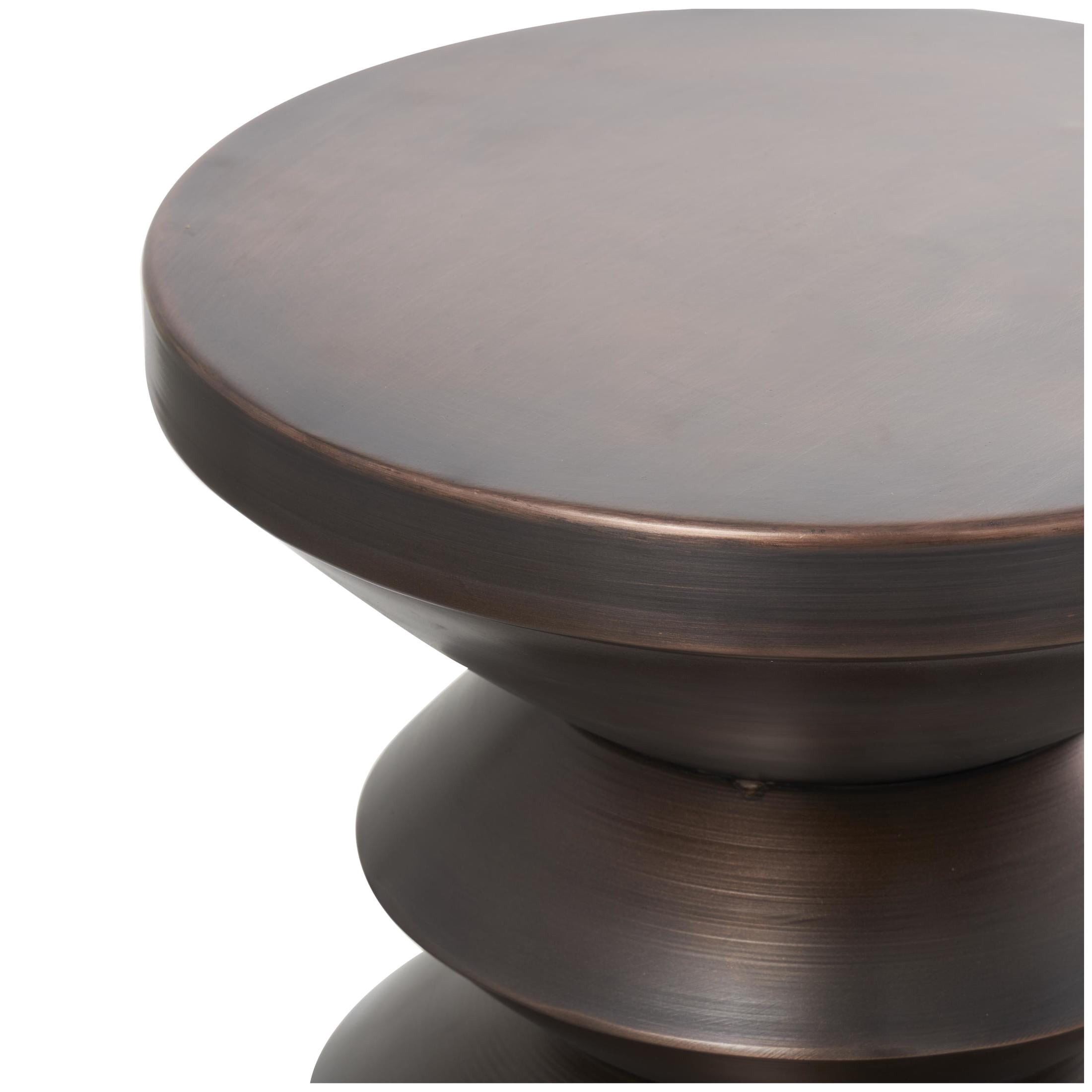 DecMode 14" x 18" Copper Metal Art Deco Inspired Geometric Accent Table, 1-Piece