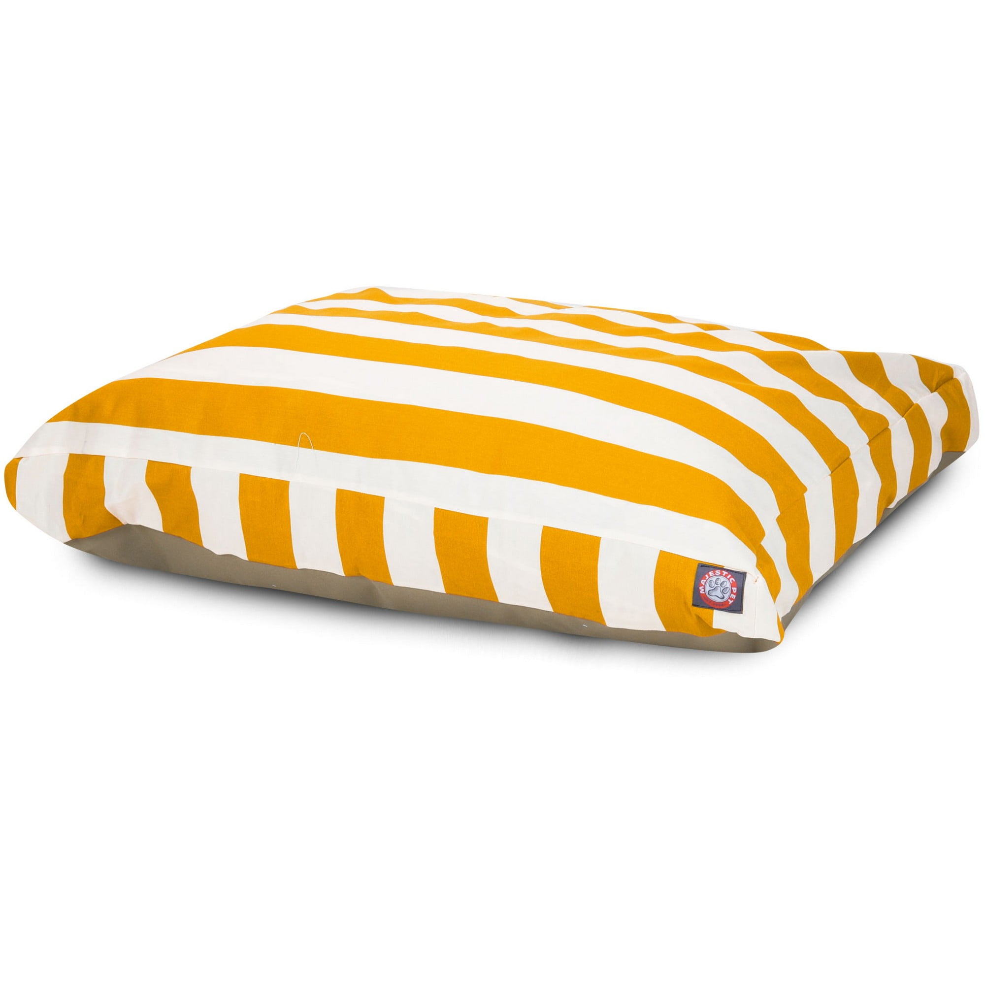Majestic Pet | Vertical Stripe Shredded Memory Foam Rectangle Pet Bed For Dogs, Removable Cover, Yellow, Small