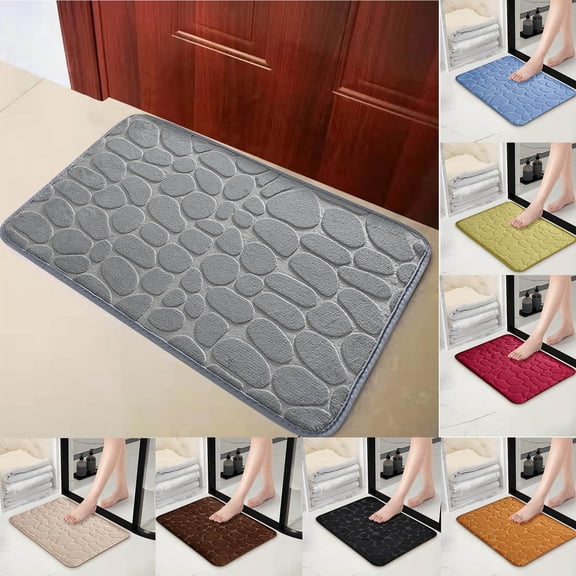 Guanhe Memory Foam Bath Mat, Bathroom Rugs Super Water Absorbent Bath Mats for Bathroom Machine Washable Bath Rugs Christmas Gifts(31.5''x19.7'')