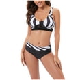 thumbnail image 1 of ZKCCNUK Womens Swimsuits Ladies Fashion Multicolor Gradient Color Polka Dots Stripe Print Lacing Women's Split Swimsuit Womens Swimsuits Tummy Control on Clearance, 1 of 9