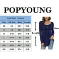 thumbnail image 4 of Tunique Décontractée à Manches Longues pour Femmes Coupe Ample T-Shirt Plissé d'Automne Blouses, 4 of 4