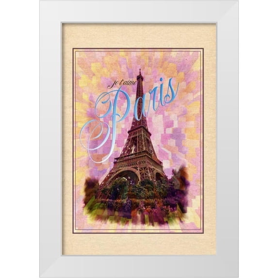 Murdock, Ramona 17x24 White Modern Wood Framed Museum Art Print Titled - Je Taime Paris