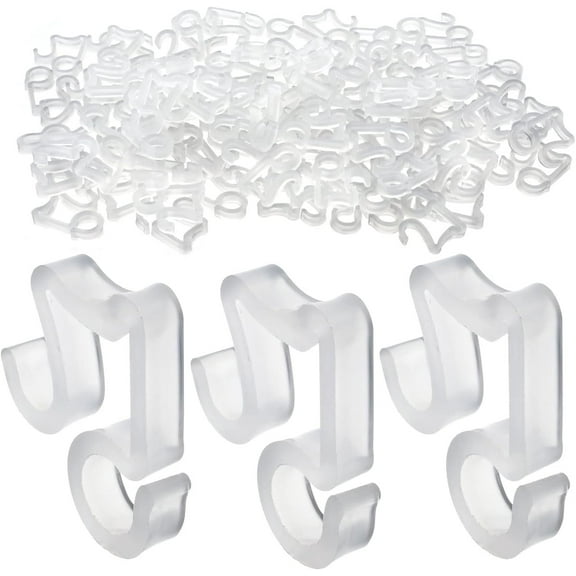 100 Pcs Christmas Holiday Light Hooks,Outdoor Decorative Lighting Lamp String Hook,Festival Light Clips Hooks,Hook for Outdoor String Lights,Gutter Clips for Hanging (White)
