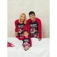 thumbnail image 3 of Matching Family Christmas Pajamas Set for Couple Kids Baby Santa Print Tops and Casual Plaid Pants Sleepwear, 3 of 7