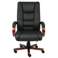 thumbnail image 4 of Office Products High Back Executive Wood Finished Chair with Casters, Cherry, 4 of 5
