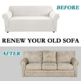 thumbnail image 5 of PrimeBeau Sofa Slipcover 2 Piece Sofa Cover 1 Seater Soft Couch Cover(Loveseat 58"-72", Ivory), 5 of 6