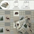 thumbnail image 4 of Y-PLWOMEN Cabin Quilt Queen Size - 100% Cotton Lodge Farmhouse Comforter Lightweight Quilted Bedspread, Plaid Bear and Deer Soft Bed Spread for Queen Bed with Pillow Shams, Grayish Brown/Green, 4 of 8