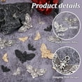thumbnail image 4 of 1set 60pcs 6 Srtyles Alloy Pendants Moth with Skull Mixed color 13.5~27x20~42.5x2~3mm Hole: 1.4~2mm 10pcs/style, 4 of 6