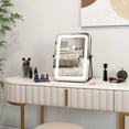 thumbnail image 4 of Gymax 16'' x 12'' 3-Color LED Vanity Mirror 360° Rotation Dimmable Touch Control Black, 4 of 9