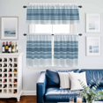 thumbnail image 2 of Minimalist Kitchen Curtains Valances and Tiers Set of 3 Country Haze Blue Gradient Stripes Tier Curtains and Valance with Rod Pocket for Small Windows, 27.5"x24", 2 of 9