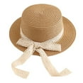 thumbnail image 1 of Sombreros de sol para niños, lazos de encaje, sombreros de paja para niños pequeños y medianos, sombreros de copa plana, sombreros de playa parasol para exteriores MFZFUKR BST3065022-3, 1 of 5