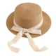 thumbnail image 1 of Sombreros de sol para niños, lazos de encaje, sombreros de paja para niños pequeños y medianos, sombreros de copa plana, sombreros de playa con sombrilla para exterioresCaqui, 1 of 5