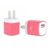 Spark Electronic 2 PC Dual Color 2-Tone Universal USB Travel Home Power Adapter Wall Charger Plug for iPhone 7/7 plus 6/6 plus 5S 5 Samsung Galaxy S5 S4 S3 HTC One M8 LG G2 G3 L3 (Red)